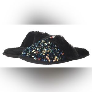 Women's NIB NFL Pittsburg Steelers Logo Ladies Sequin Fashion Slippers,